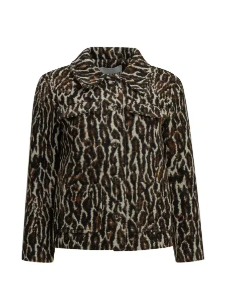 Sacou Ganni cu model leopard maro