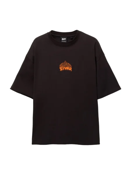 Pull&Bear Tricou STWD portocaliu negru