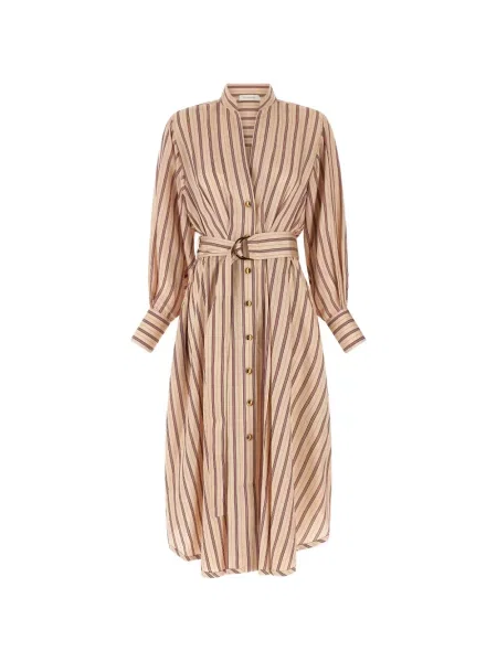 Rochie midi Zimmermann cu dungi roz