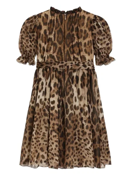 Sukienka dziecięca Dolce And Gabbana brązowa