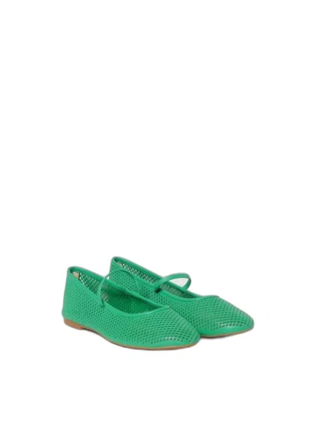 Balerinki Ralph Lauren skórzane zielone