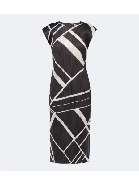 Rochie midi Pleats Please Issey Miyake cu imagine gri