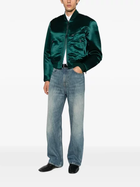 Geacă bomber Tom Ford din satin verde