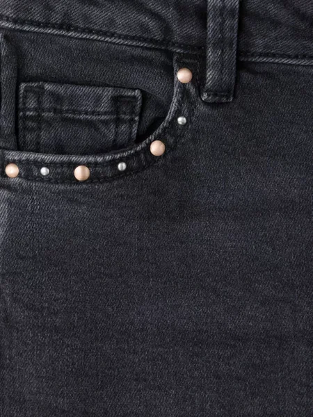 Dżinsy skinny z ćwiekami black denim Dzieci 8 MANGO KIDS czarne