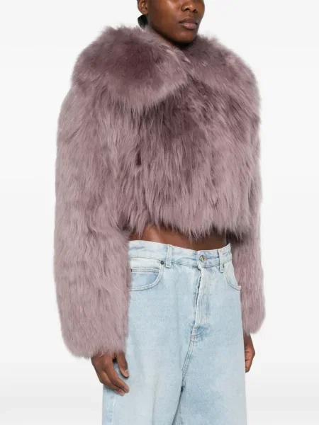 Decupat geacă Blumarine cu blană violet