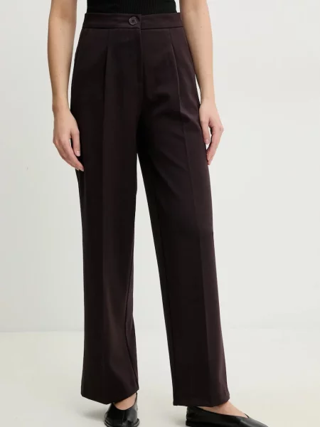 Панталон Answear Lab лилаво с широка каройка с висока талия виолетово