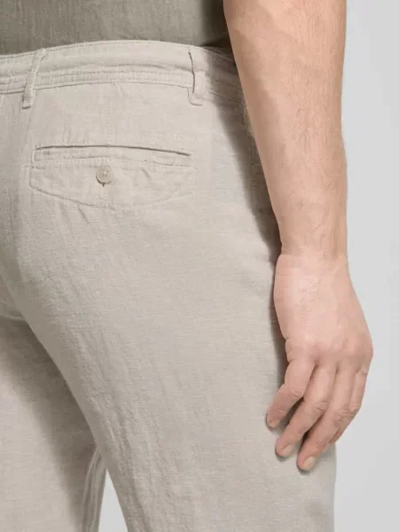 Spodnie z lnu z wiązaniem krój regular fit Mcneal