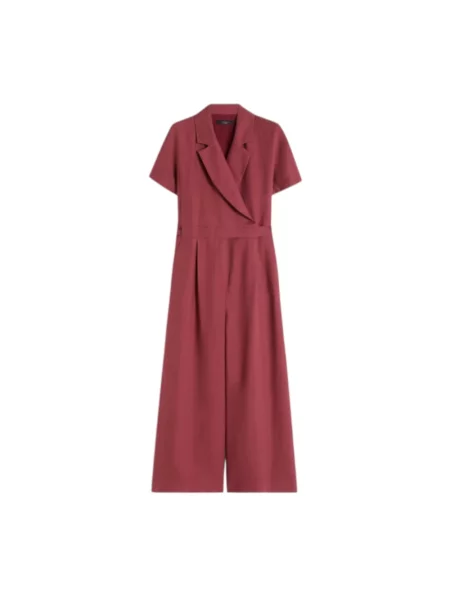 Max Mara Studio Kombinezony Kobieta XS Tuta in viscosa e lino con cintura da annodare brązowy
