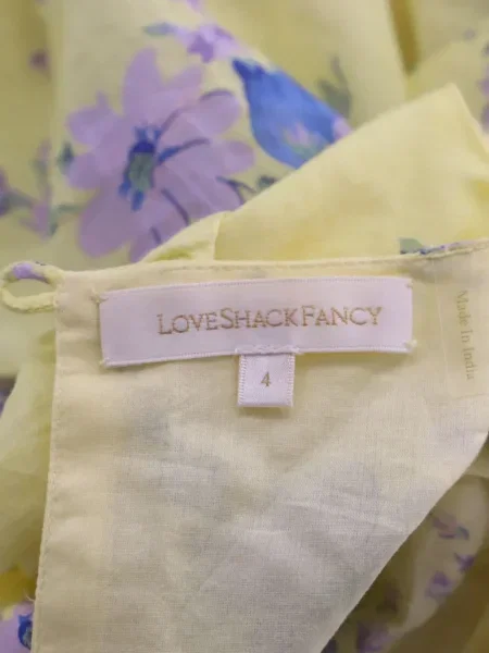 Odgovarati mini haljina Loveshackfancy s cvjetnim printom s printom žuta