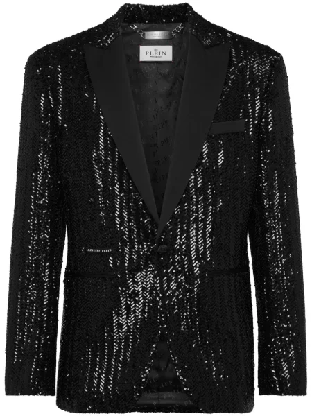 Sacou Philipp Plein cu broderie negru