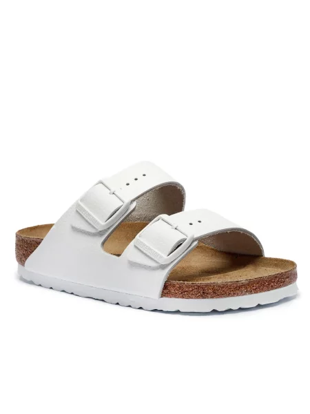 Șlapi Birkenstock din piele alb