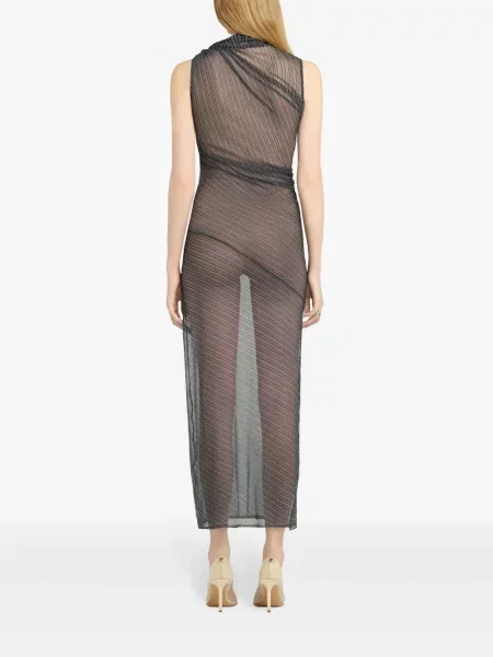 Rochie Courreges plasă drapată de costum negru