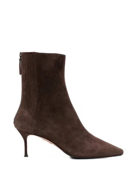 Cizme scurte Aquazzura din piele de căprioară maro