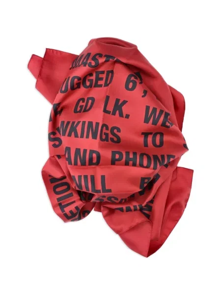 Шал Martine Rose с автограф червено