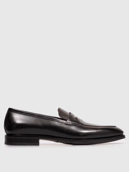 Шкіряні глянцеві лофери Santoni чорні