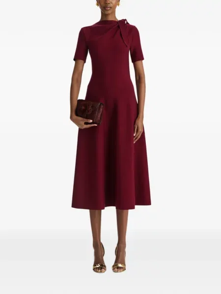 Φλοράλ clutch Oscar De La Renta με απλικέ κόκκινο