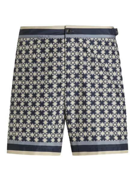 Slip de baie Dolce & Gabbana cu imprimeu geometric albastru