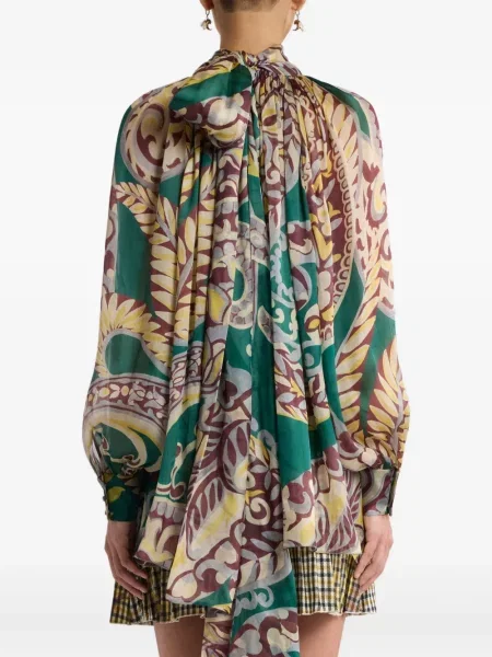Bluză Etro cu model floral cu imagine verde