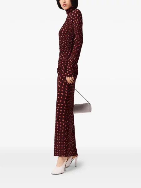 Rochie maxi Stella Mccartney cu buline cu volane roșu
