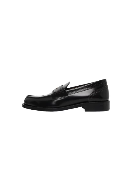 Weekend MaxMara De piele pantofi loafer Wkacolomba negru