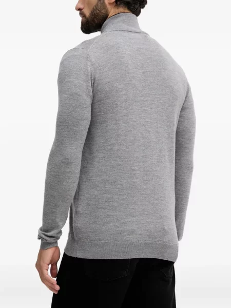 Pulover Karl Lagerfeld cu broderie gri