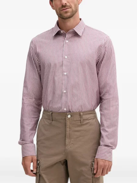 Cămașă Michael Kors cu dungi lungă roșu