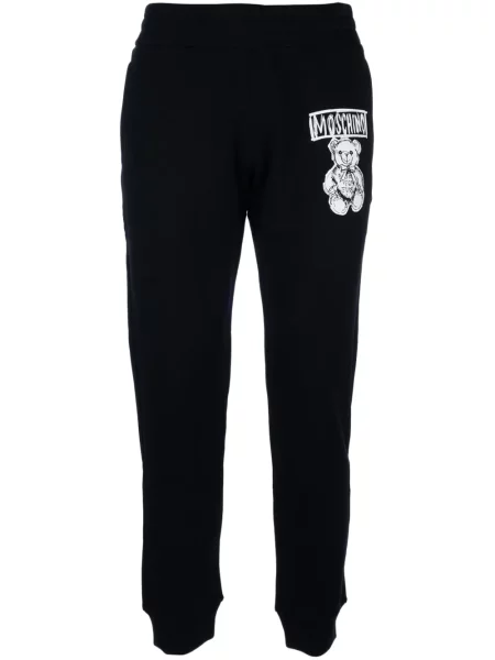 Kalhoty Moschino s potiskem černé