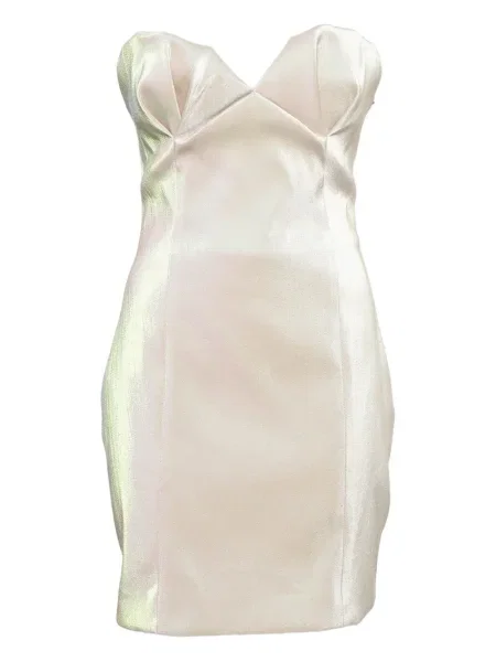 Satynowa mała sukienka mini Area garniturowa różowa