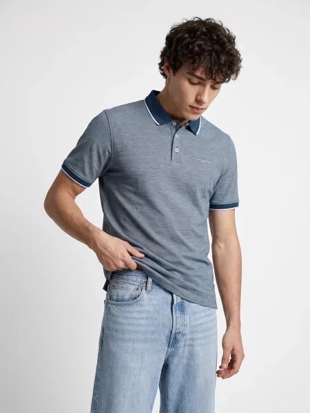 Tricou polo Jack & Jones albastru