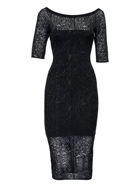 Przezroczysta sukienka midi Alexandre Vauthier do kolan garniturowa czarna