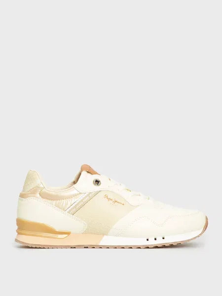 Кросівки Pepe Jeans зі зміїним принтом бежеві