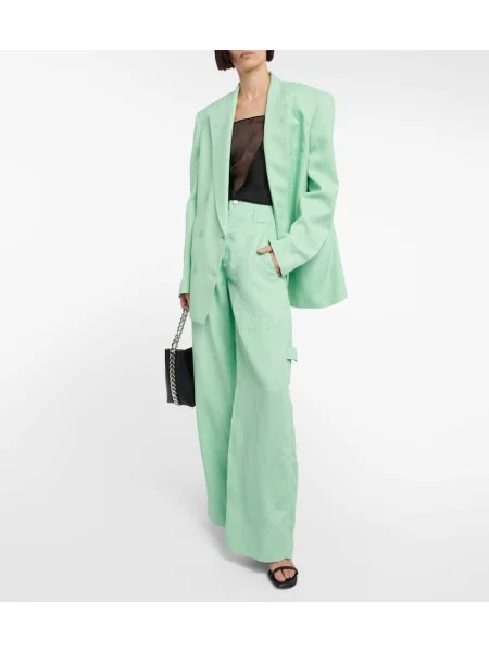 Pantaloni Stella Mccartney cu talie înaltă verde