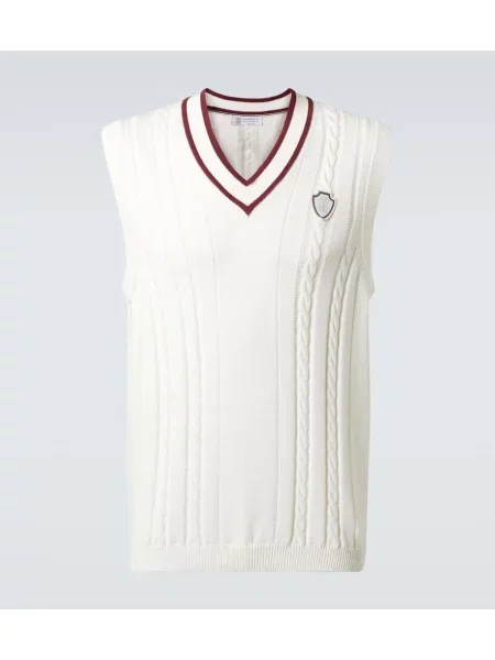 Pleten telovnik Brunello Cucinelli bela