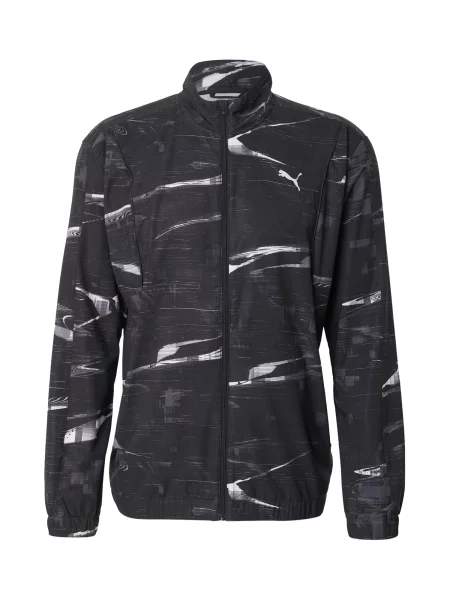 PUMA Športna jakna Run Velocity temno siva / črna bela