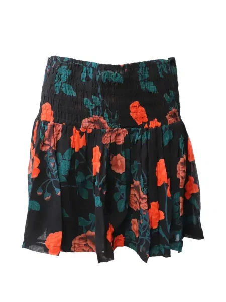 Fustă Ganni cu model floral cu imagine negru