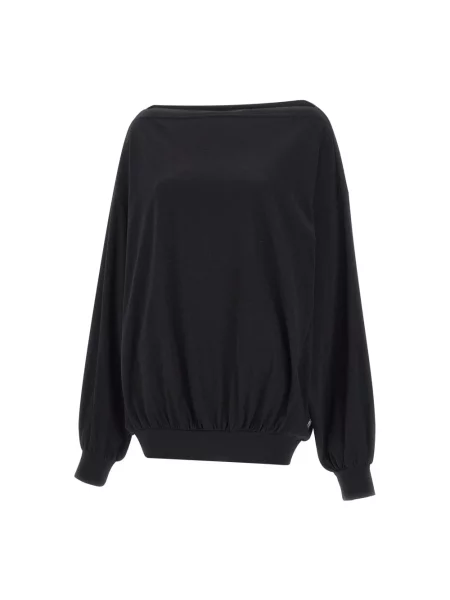 Sweter Mm6 Maison Margiela z okrągłym dekoltem czarny