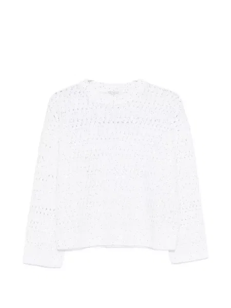 Pulover Brunello Cucinelli alb