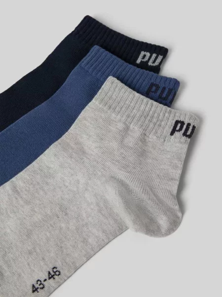 Skarpety do sneakersów z logo w zestawie 3 szt. Puma szare