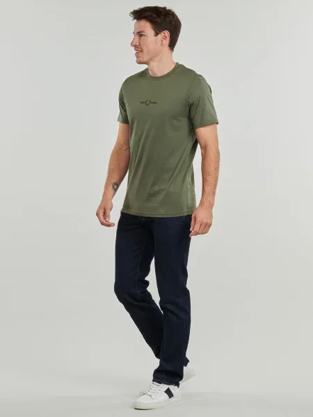 Tricou Fred Perry cu broderie kaki