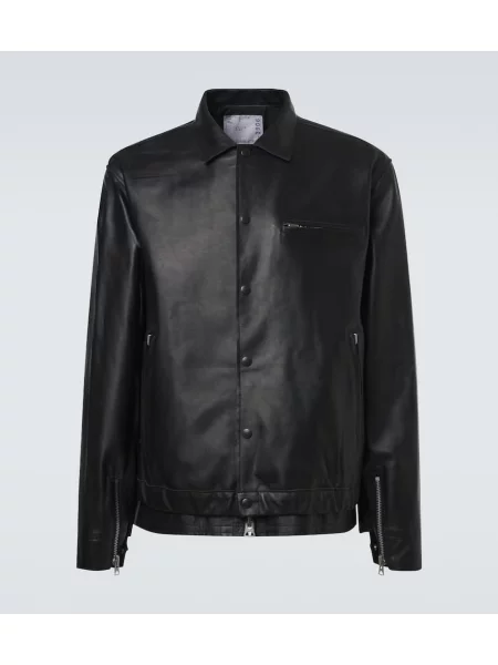 Geanta de piele Sacai negru