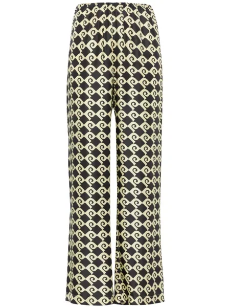 Pantaloni Nanushka cu imprimeu geometric negru