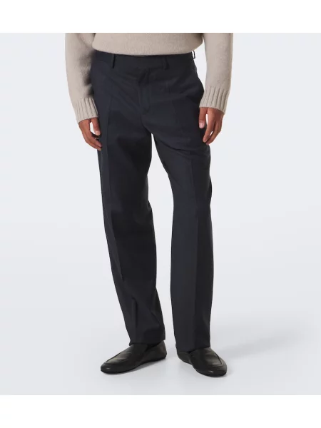 Pantaloni Agnona de lână albastru