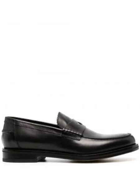 Pantofi loafer Doucal's din piele slip-on negru