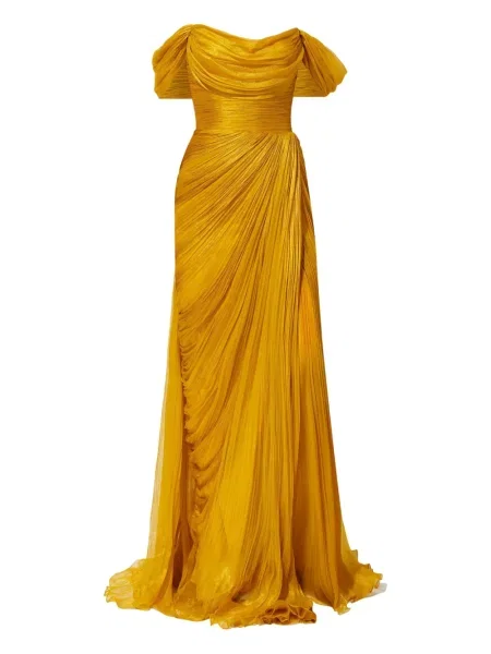 Plisuotas kostiumas suknele Iris Serban auksinė