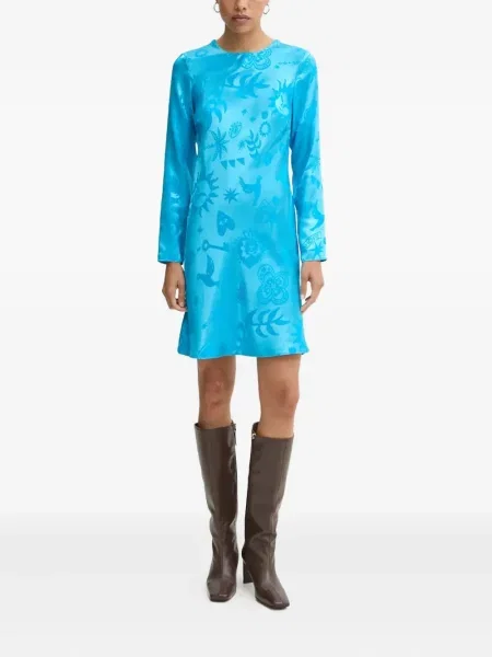 Rochie maxi Never Fully Dressed lungă de costum albastru
