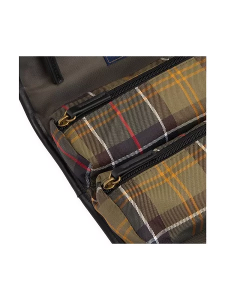 Pungă cosmetică Barbour în carouri clasică verde