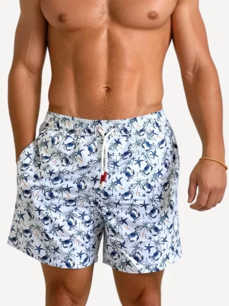 Line One Plavecké šortky Line One Badehose für Herren nebeská modř bílá