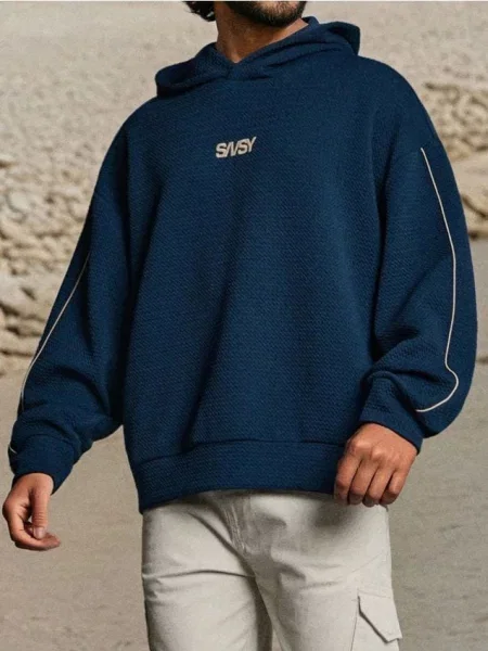 Sinsay Žakárová mikina s kontrastním lemováním námořnická modrá