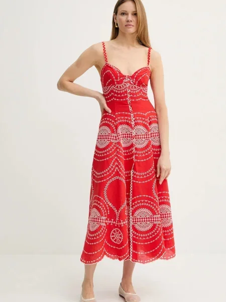 Obleka Charo Ruiz Ibiza Catta rdeča