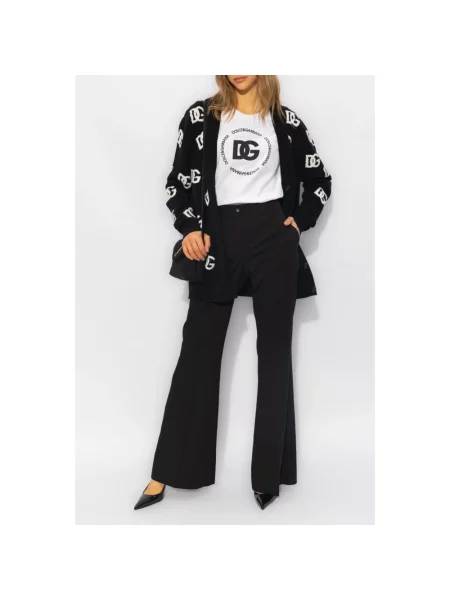 Koszulka Dolce And Gabbana z dżerseju z logo biała